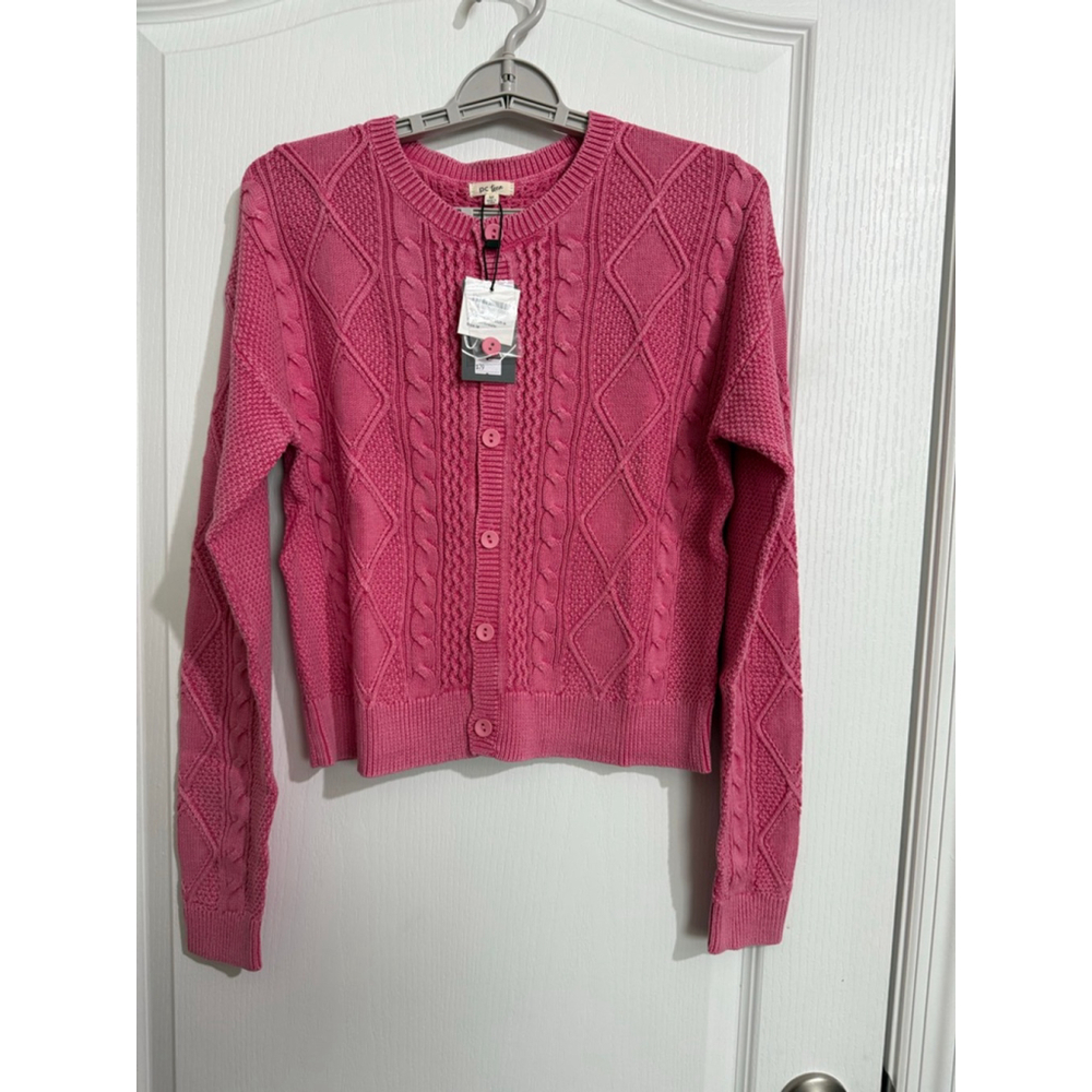 Juniors pc teen Pink Cable Knit Cardigan M